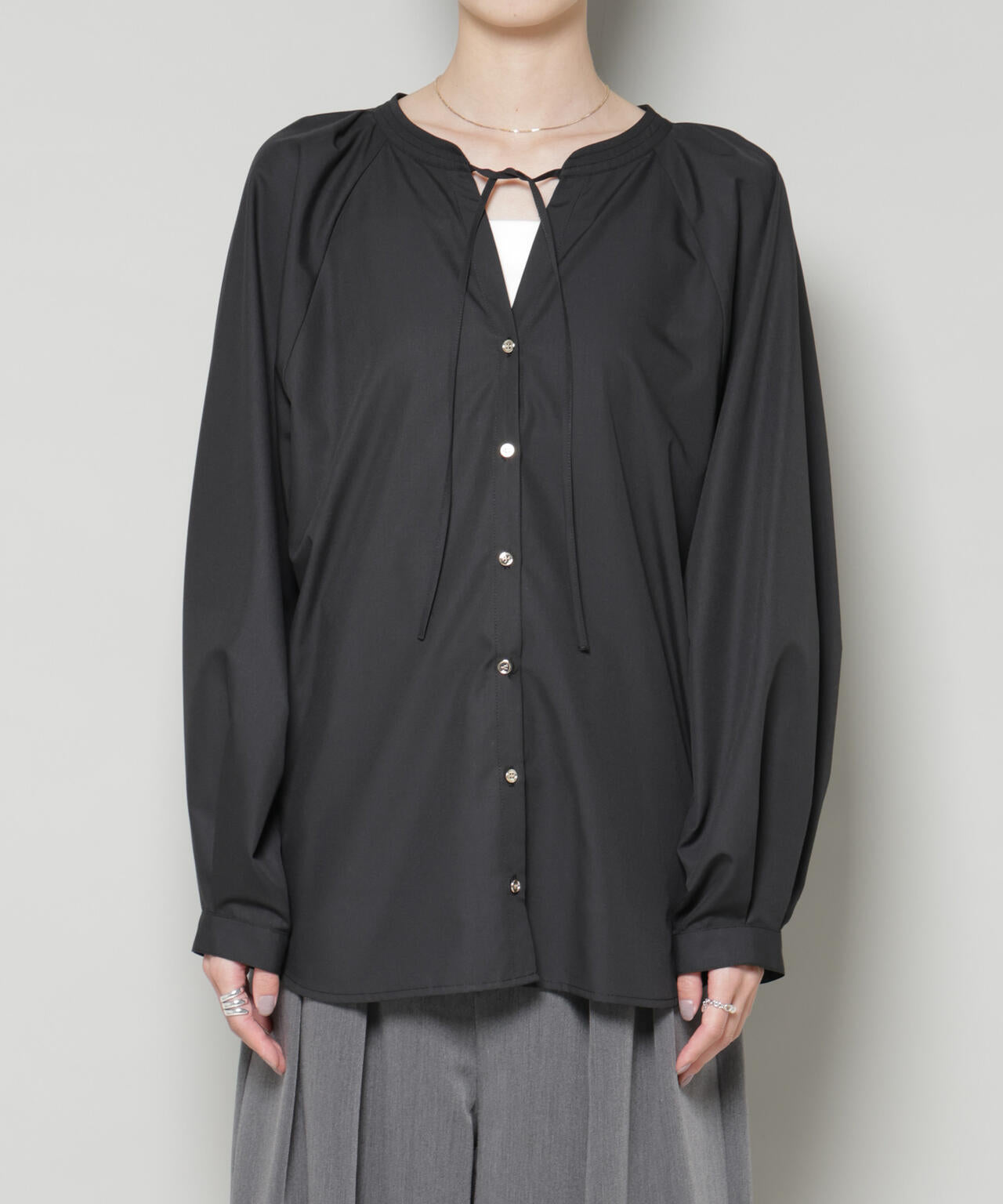 前後 2way ラグランスリーブ デザイン ブラウス