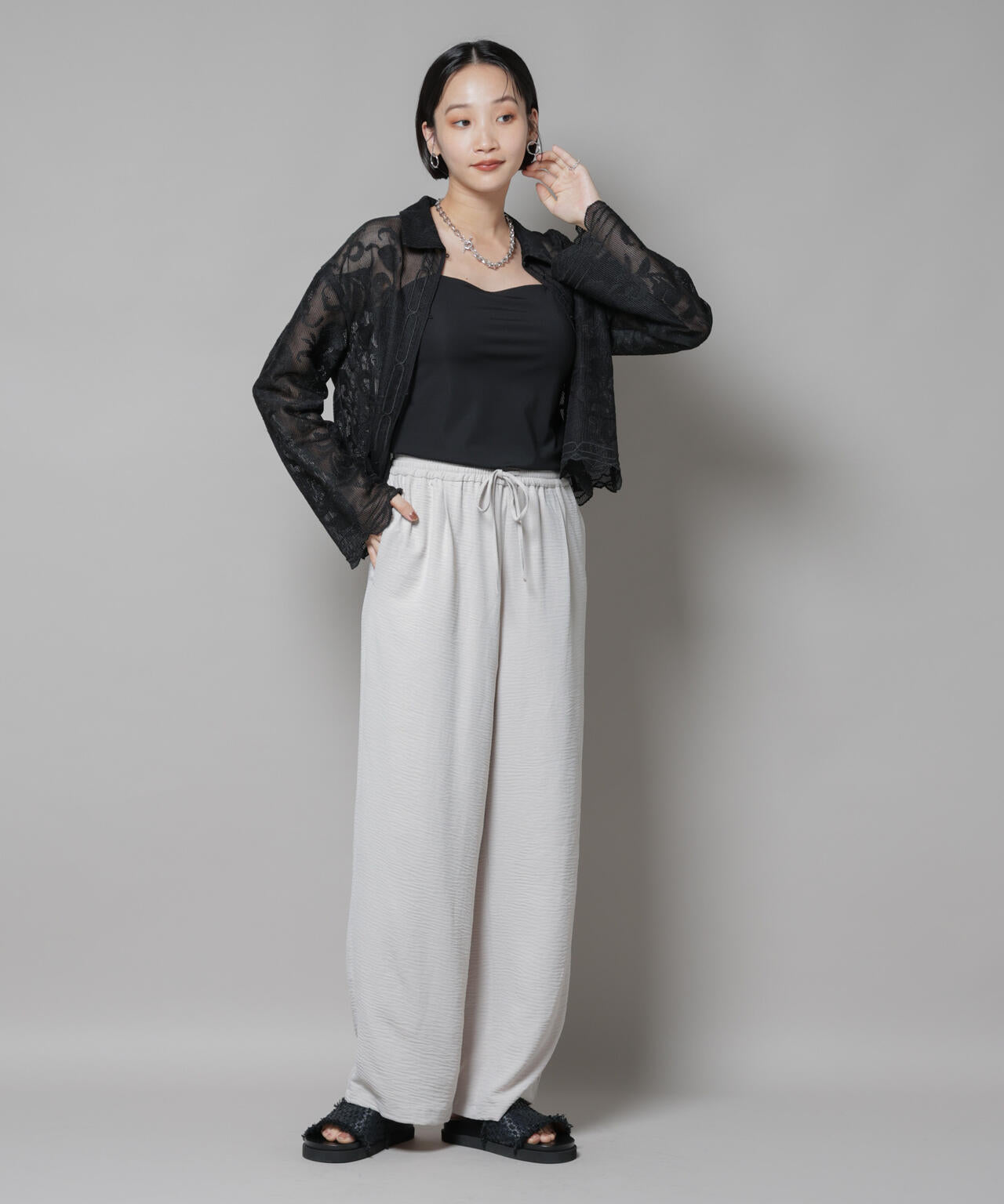 イージー ドロスト ワイドパンツ ( セットアップ 可 )