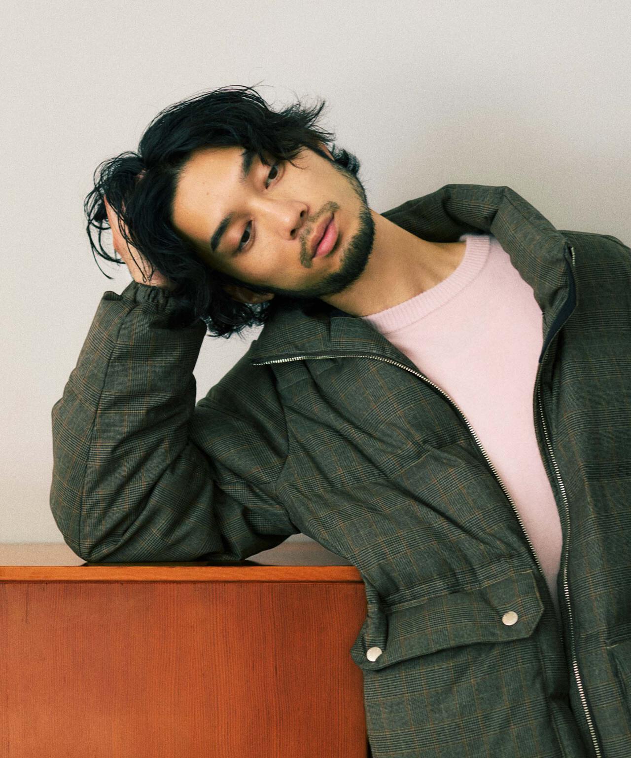 DELEGANTE エアリーサキソニー／グレンチェックTAIONダウンジャケット