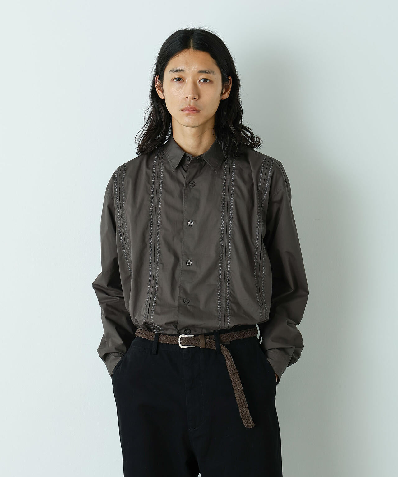 HOTEL LACE」デザインステッチロングスリーブシャツ