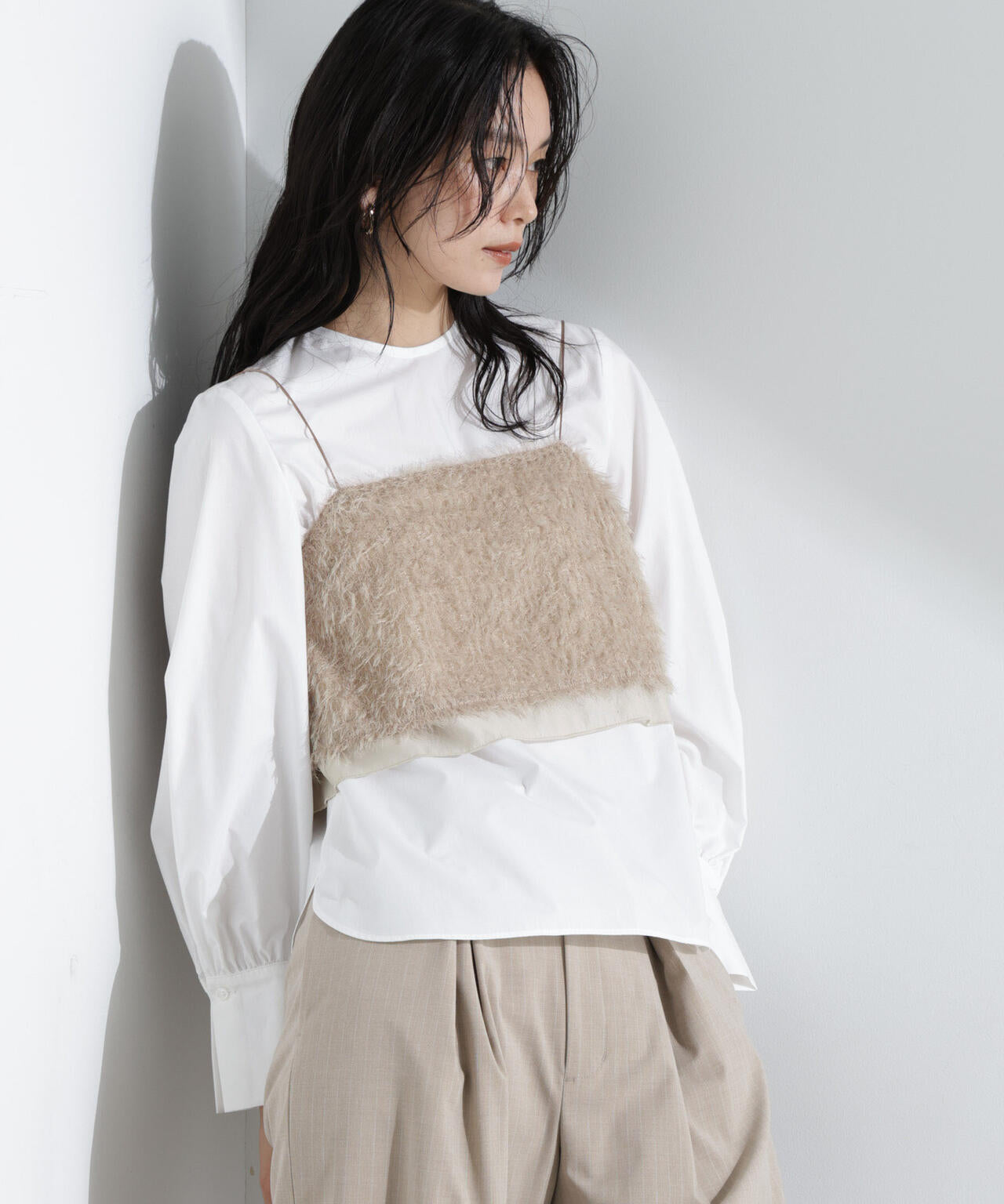 チュールフリンジ キャミソール ビスチェ ( セットアップ 可)