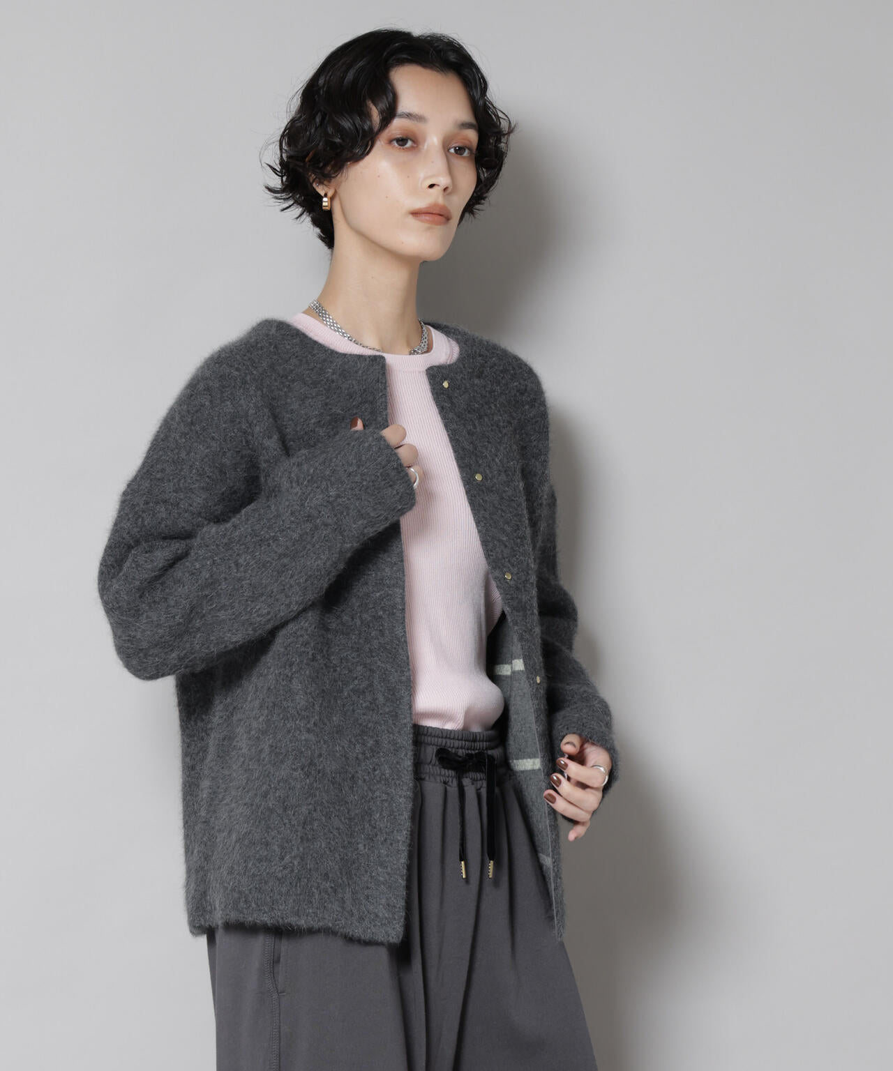 ウォッシャブル フォックス リバー ニット ジャケット