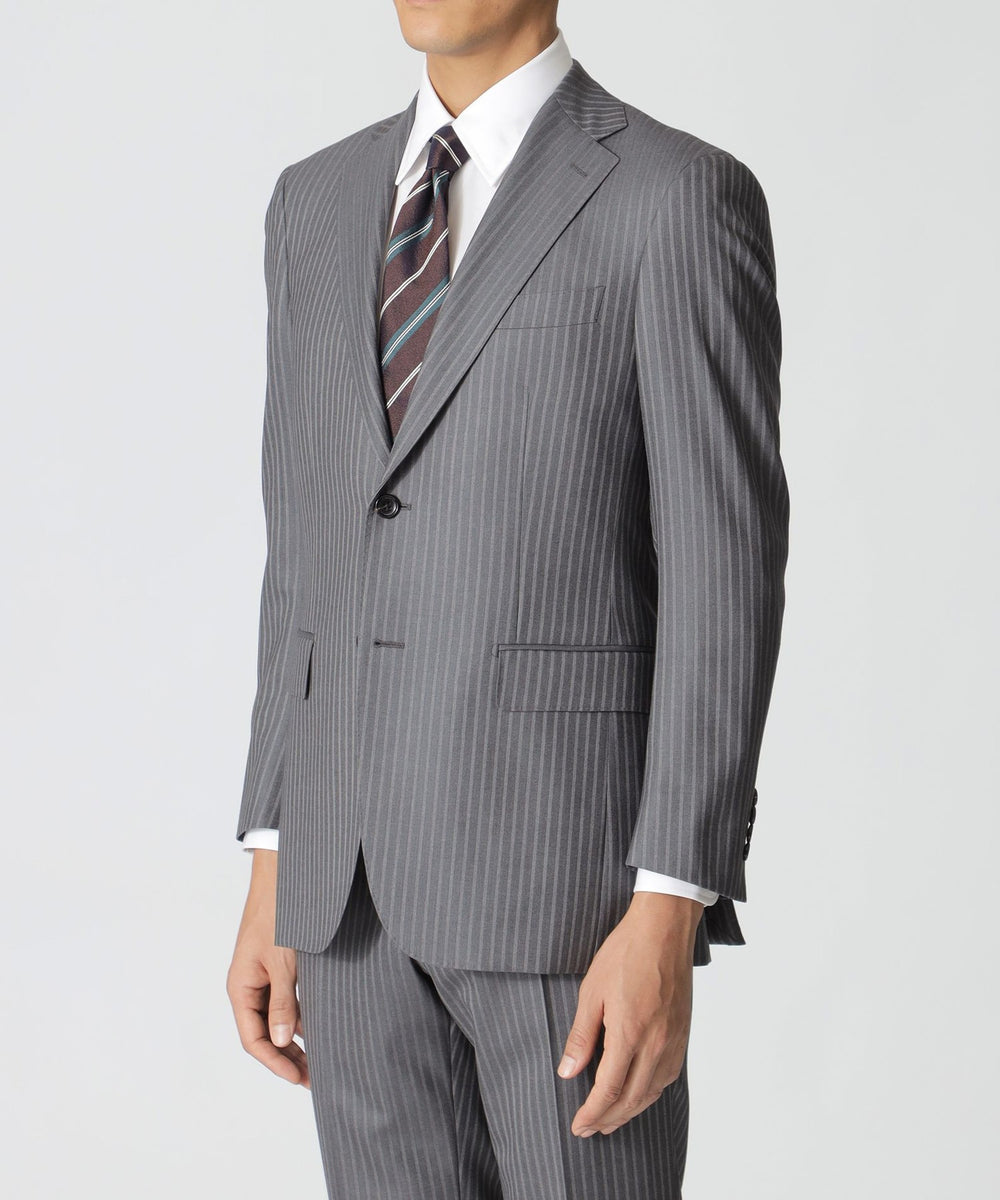 EASTGATE MODEL」 ライトグレーストライプ柄スーツ(スーツ)｜Paul