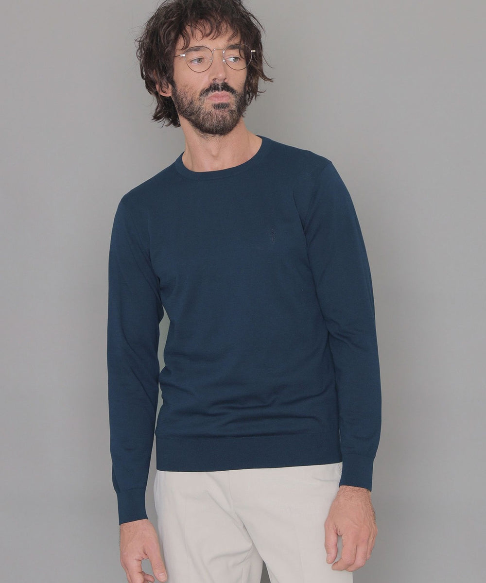 16ゲージハイツイストコットンクルーネックニット(トップス