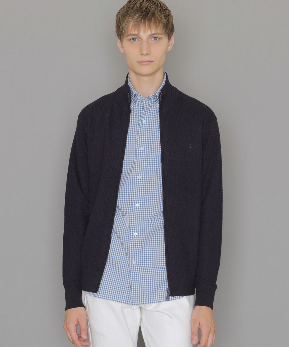 WEB・一部店舗限定】ハイゲージケーブルフルジップアップニット