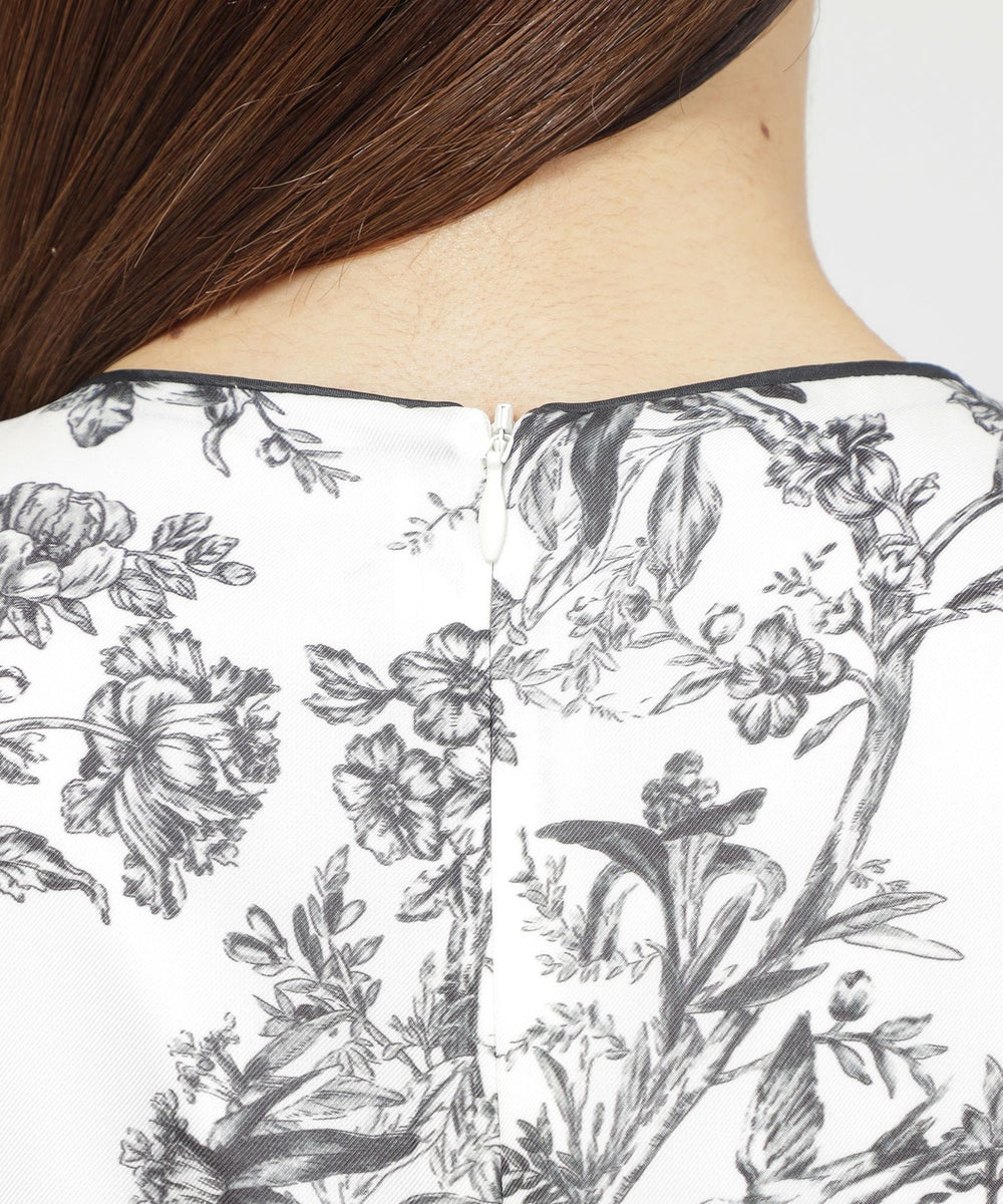 ウォッシャブル】ドローイングフラワー ワンピース(ワンピース)｜Paul