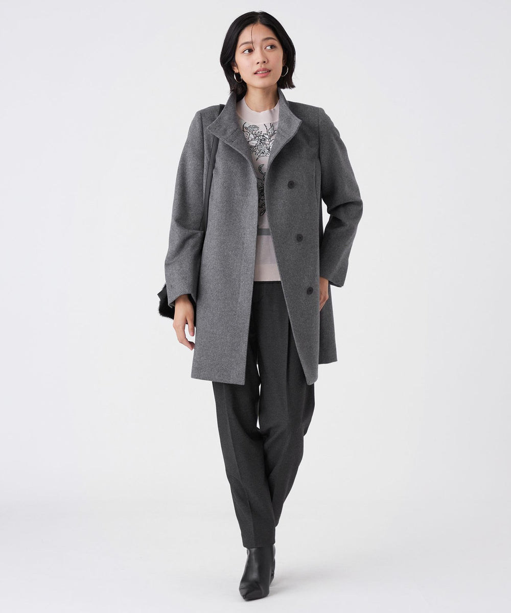 L】カシミヤ混メルトンウールコート(コート)｜TRANS WORK(トランス