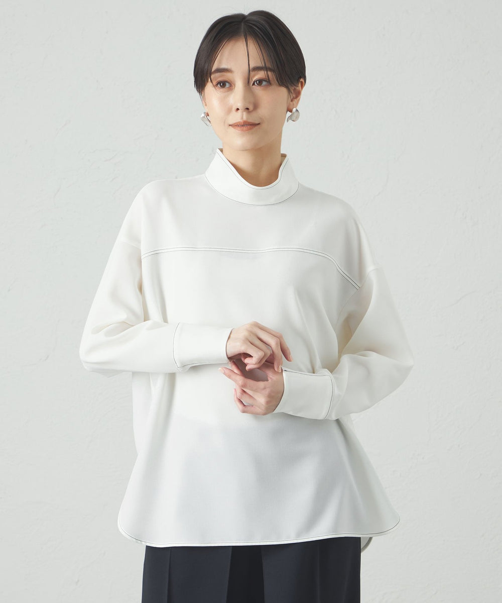 着用しわ軽減/吸水速乾】バックボタンブラウス(トップス)｜CAST