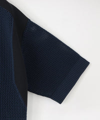 CULLNI/クルニ】メッシュニットポロシャツ Bi Color Mesh Knit ZIp Up