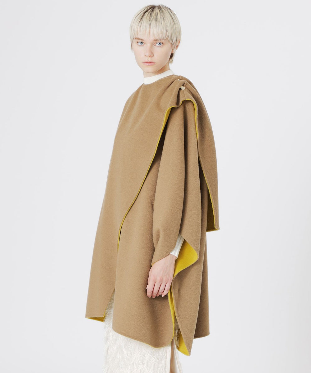 アツロウタヤマ ウールポンチョ ウールコート ベージュ 着用感のない美
