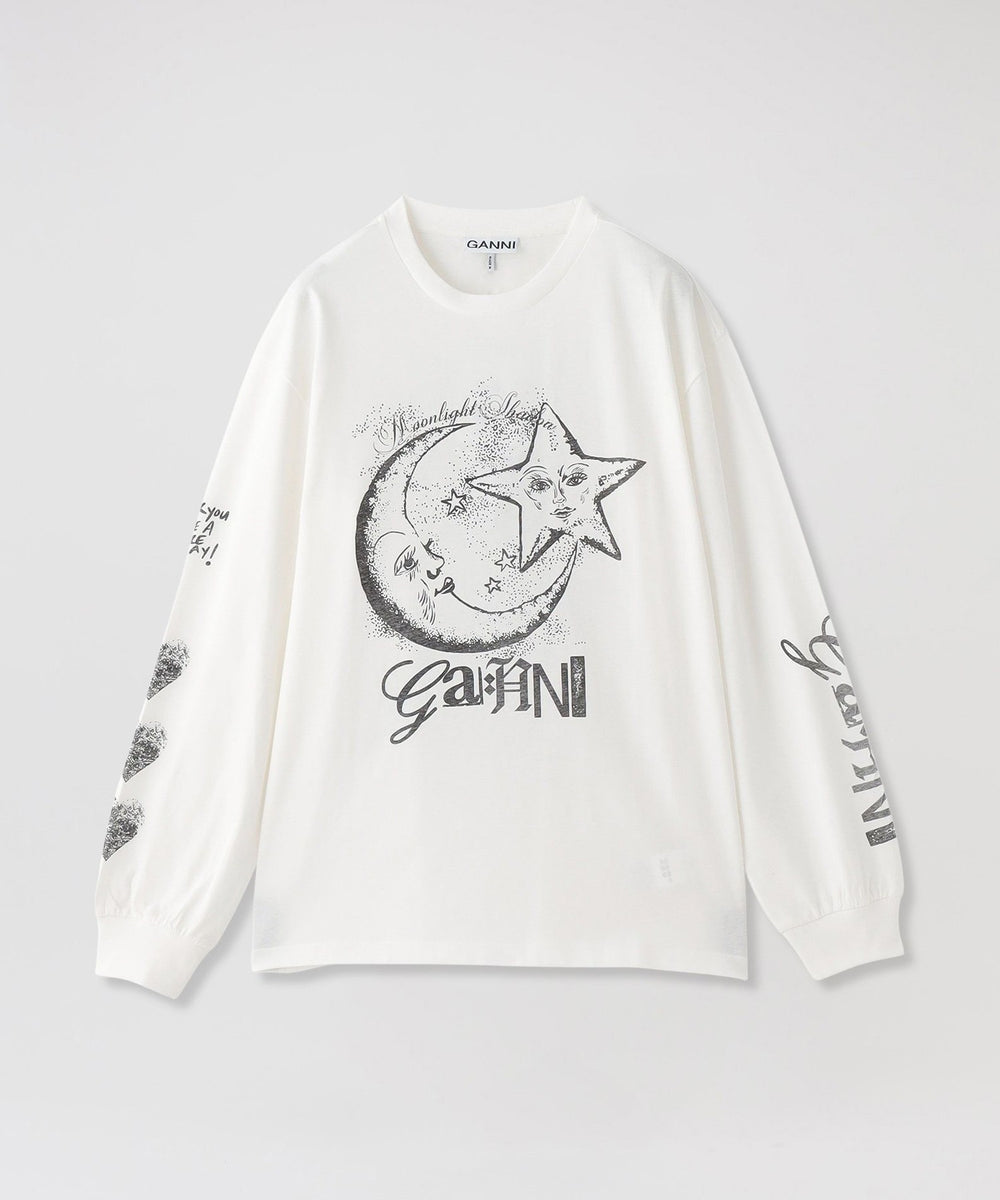 GANNI/ガニー】ロンT Future Heavy Jersey Moon Long Sleeve T-shirt