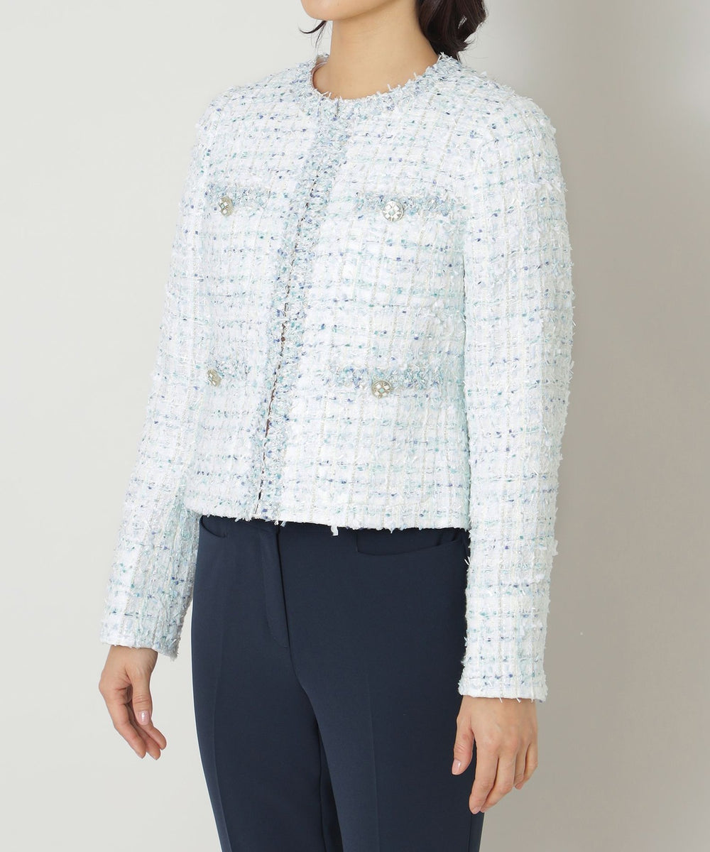 フラッグモールツイード ノーカラージャケット(ジャケット)｜TO BE