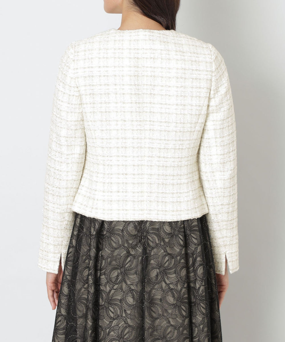 ファンシーツイード ノーカラージャケット(ジャケット)｜TO BE CHIC