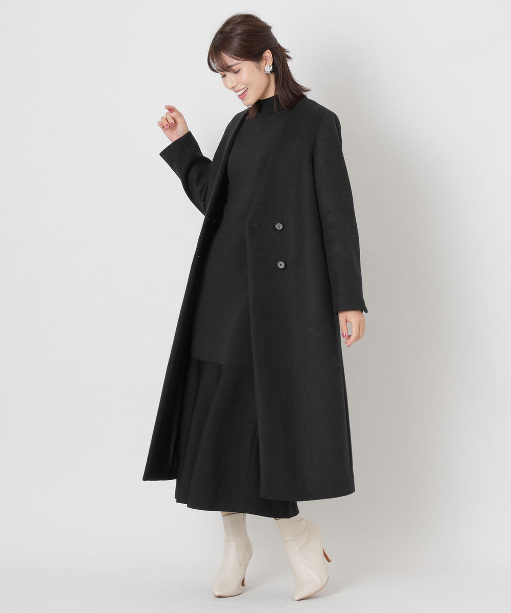 WEB限定】ノーカラーダブルウールコート(コート)｜TO BE CHIC(トゥー