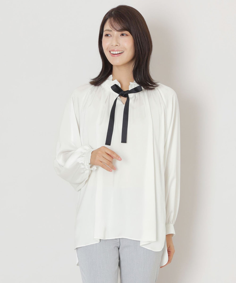 L】サテンリボンブラウス(トップス)｜TO BE CHIC(トゥー ビー シック