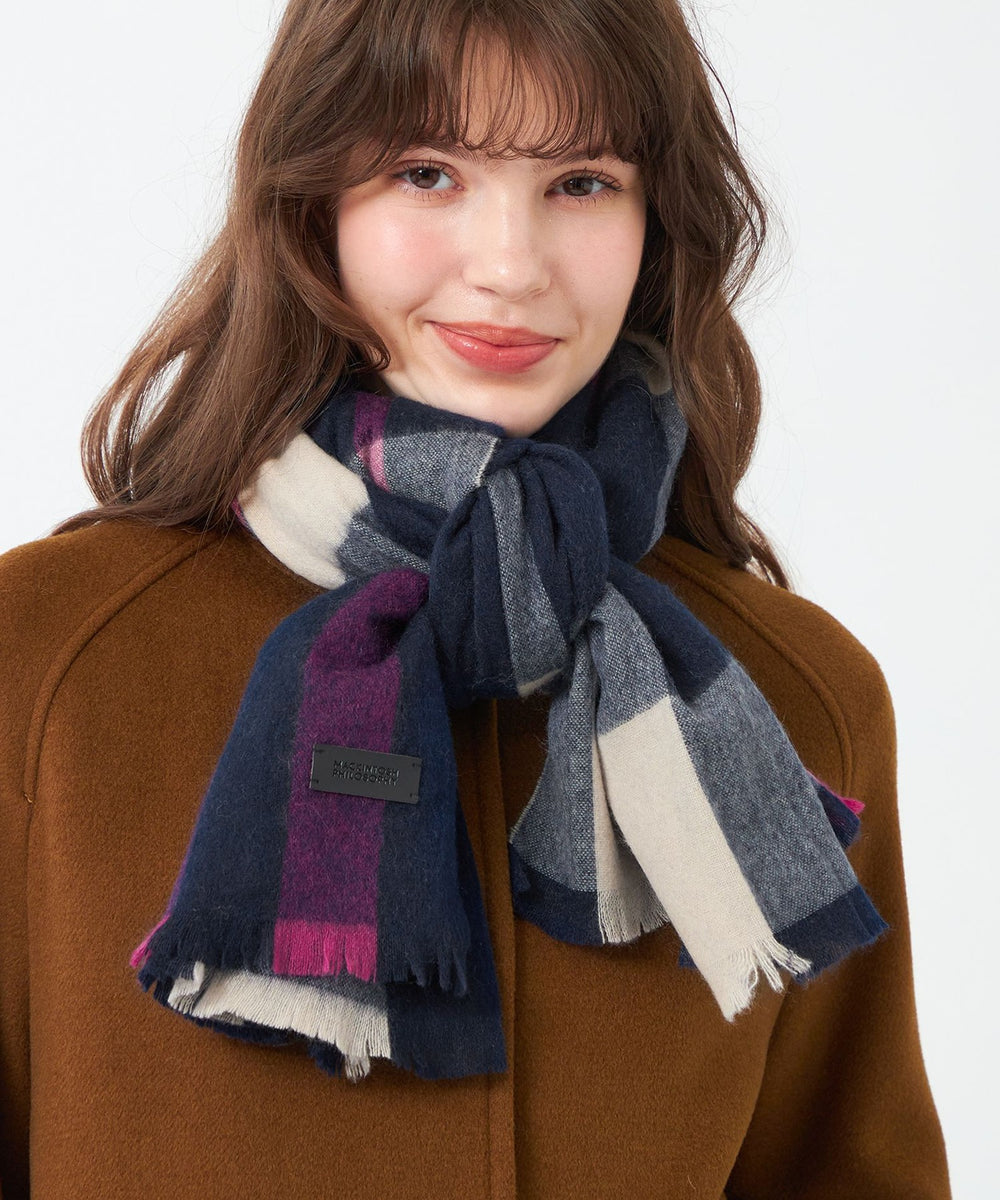 ウォッシャブルカシミヤチェックストール(マフラー・ストール