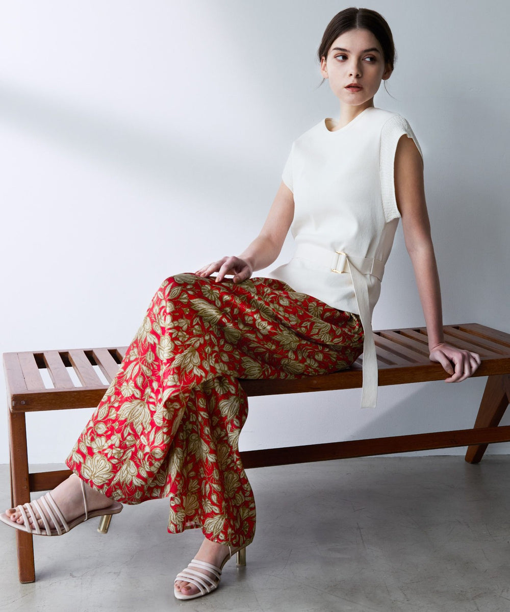 VERY NaVY2025年6月号掲載】フラワーサラササテン タックギャザー