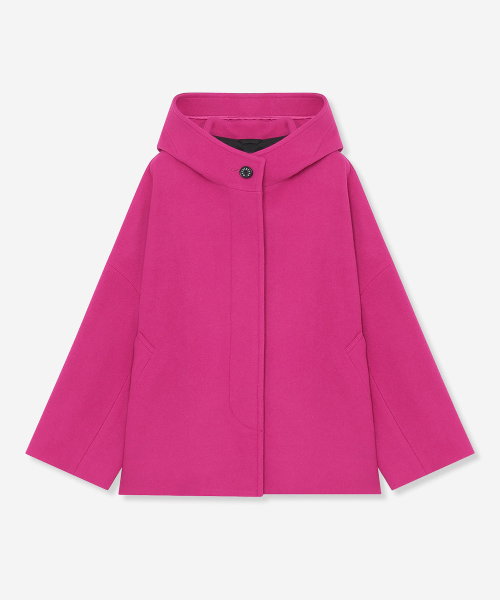 ROSLEY/ロズリー】ファインウールメルトンフーデットショートコート