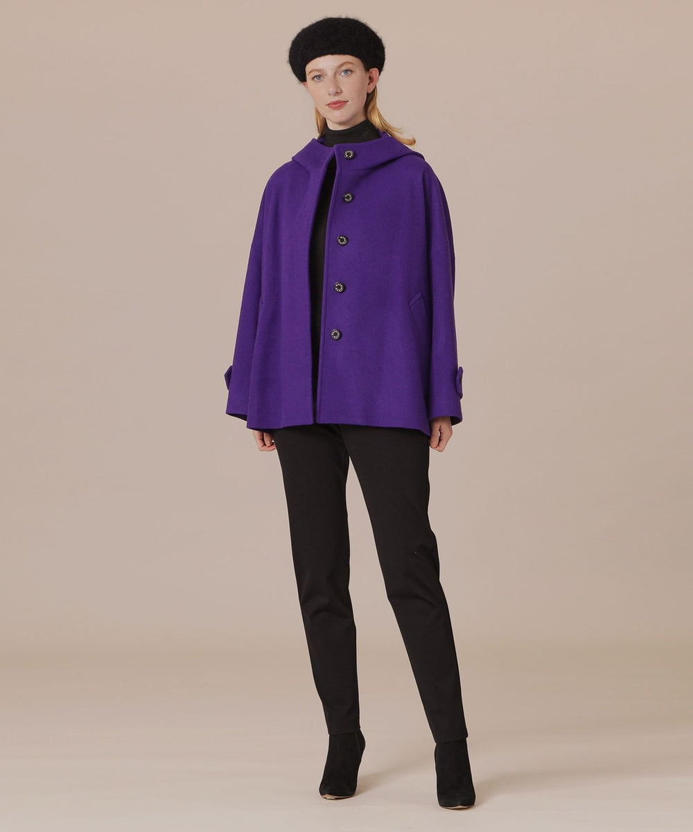 ROSLEY/ロズリー】ファインウールメルトンフーデットショートコート