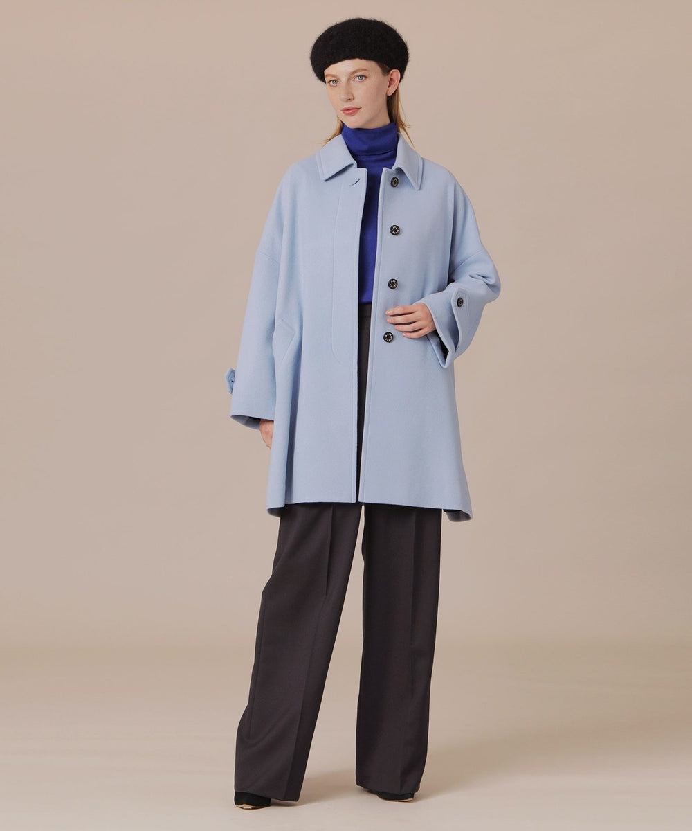 L】【ROSLEY/ロズリー】ファインウールメルトンステンカラーコート