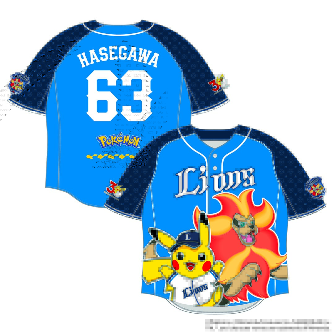 受注生産】ポケモン2026 ライオンズ ユニフォームシャツ 背番号あり M