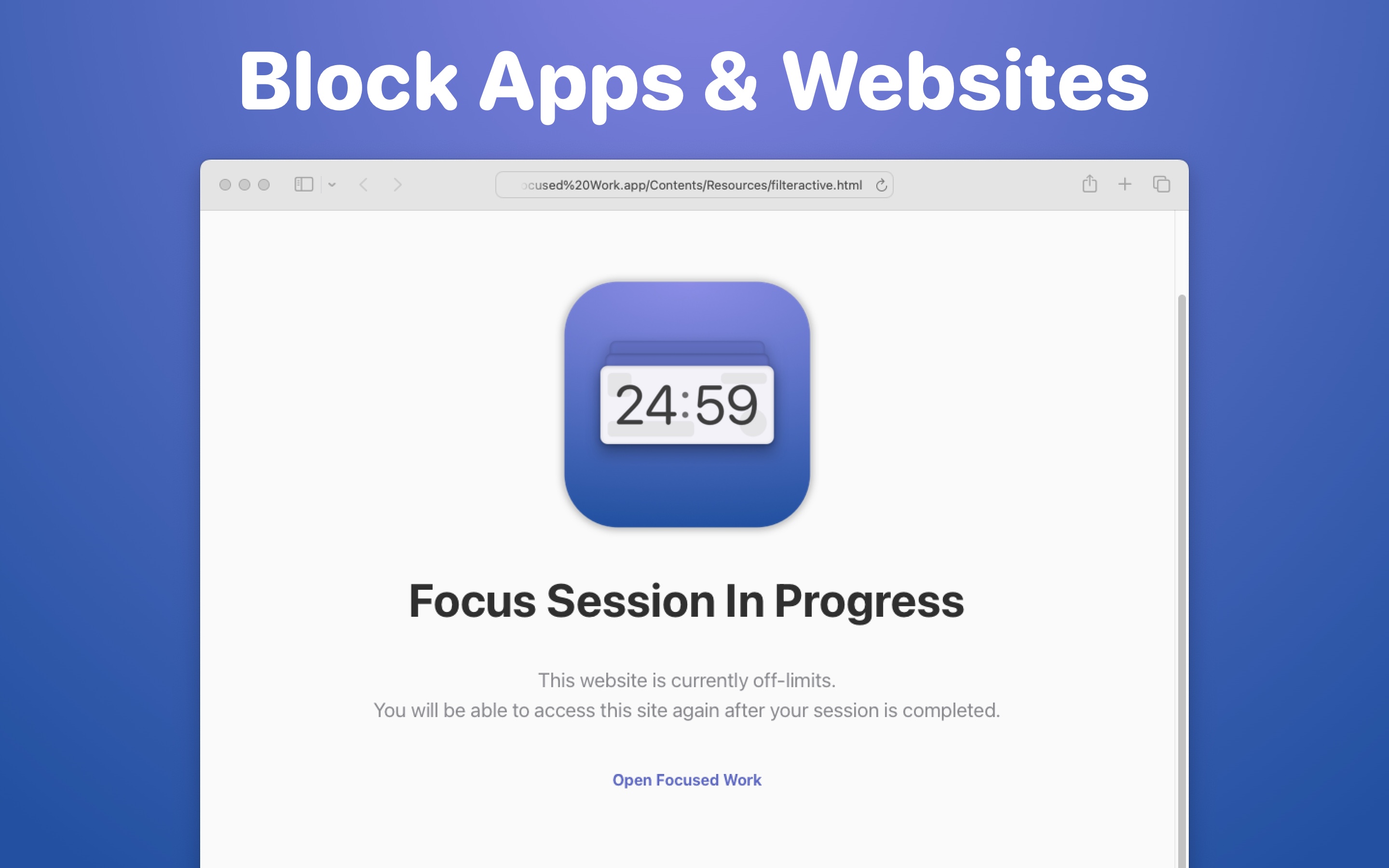 Focused Work — Download Mac app on Setapp | Work with timers | Setapp