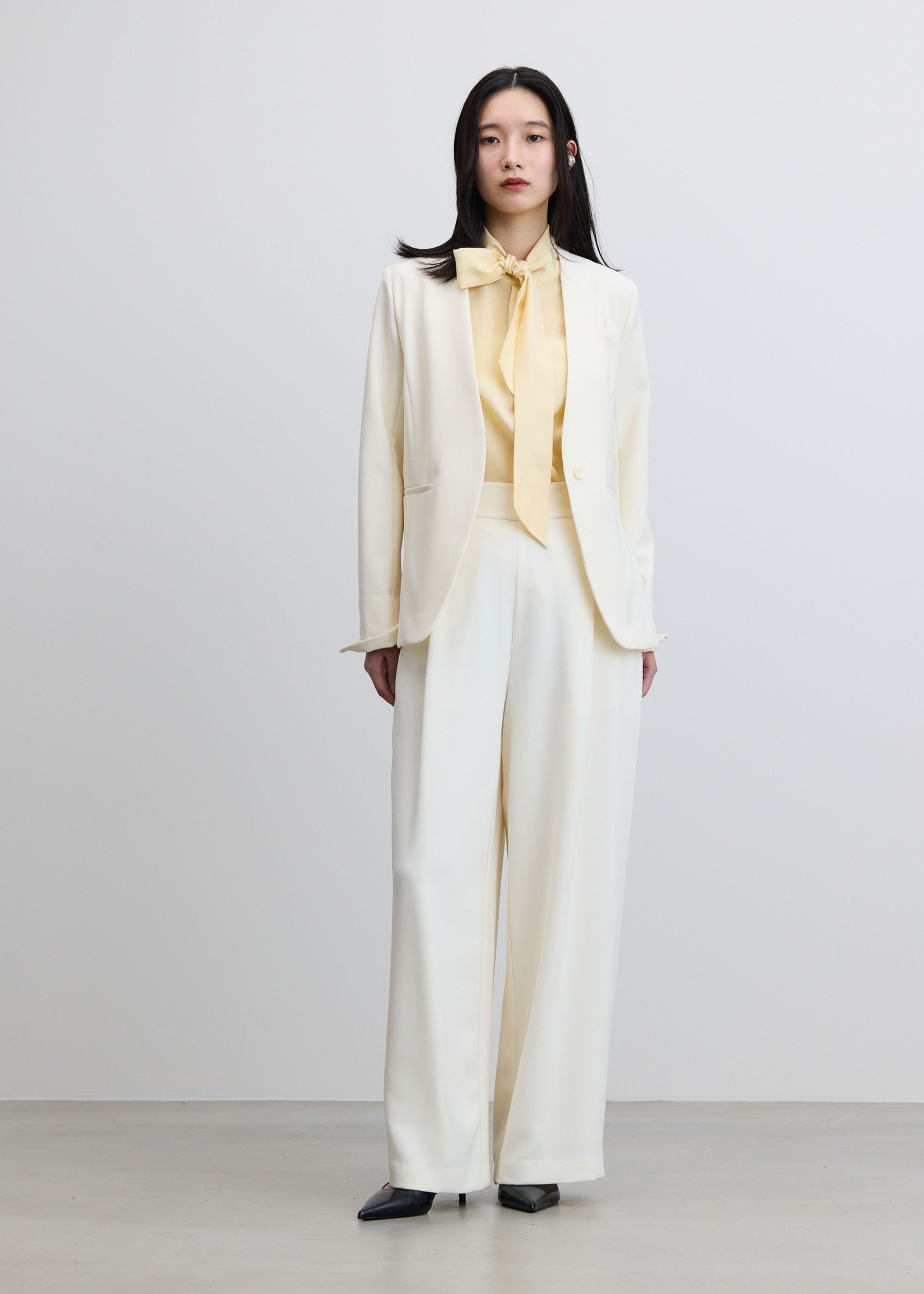 ストレッチファインノーカラージャケット - SOÉJU online store｜上質