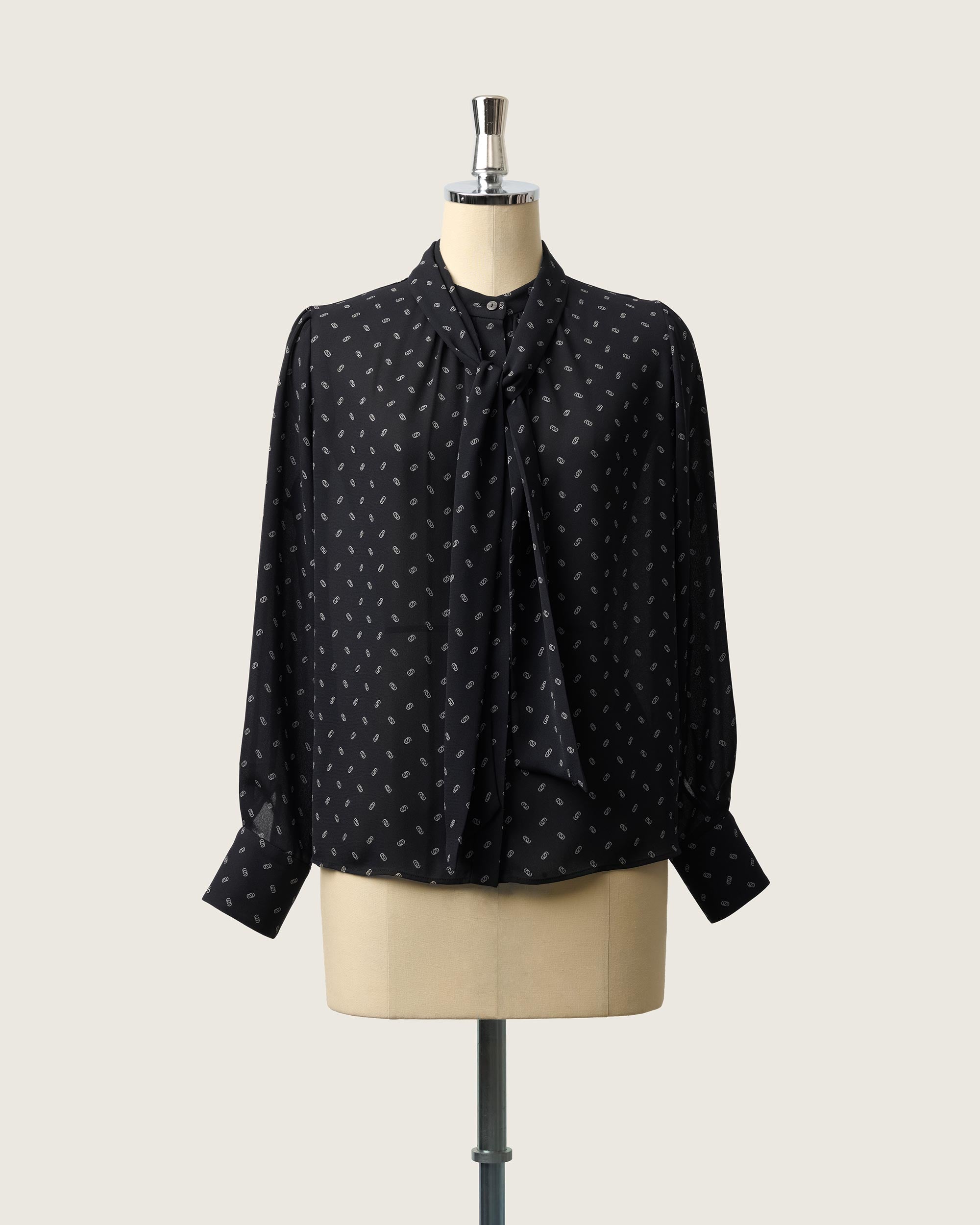ビット柄スカーフ付きブラウス - SOÉJU online store｜上質な大人の