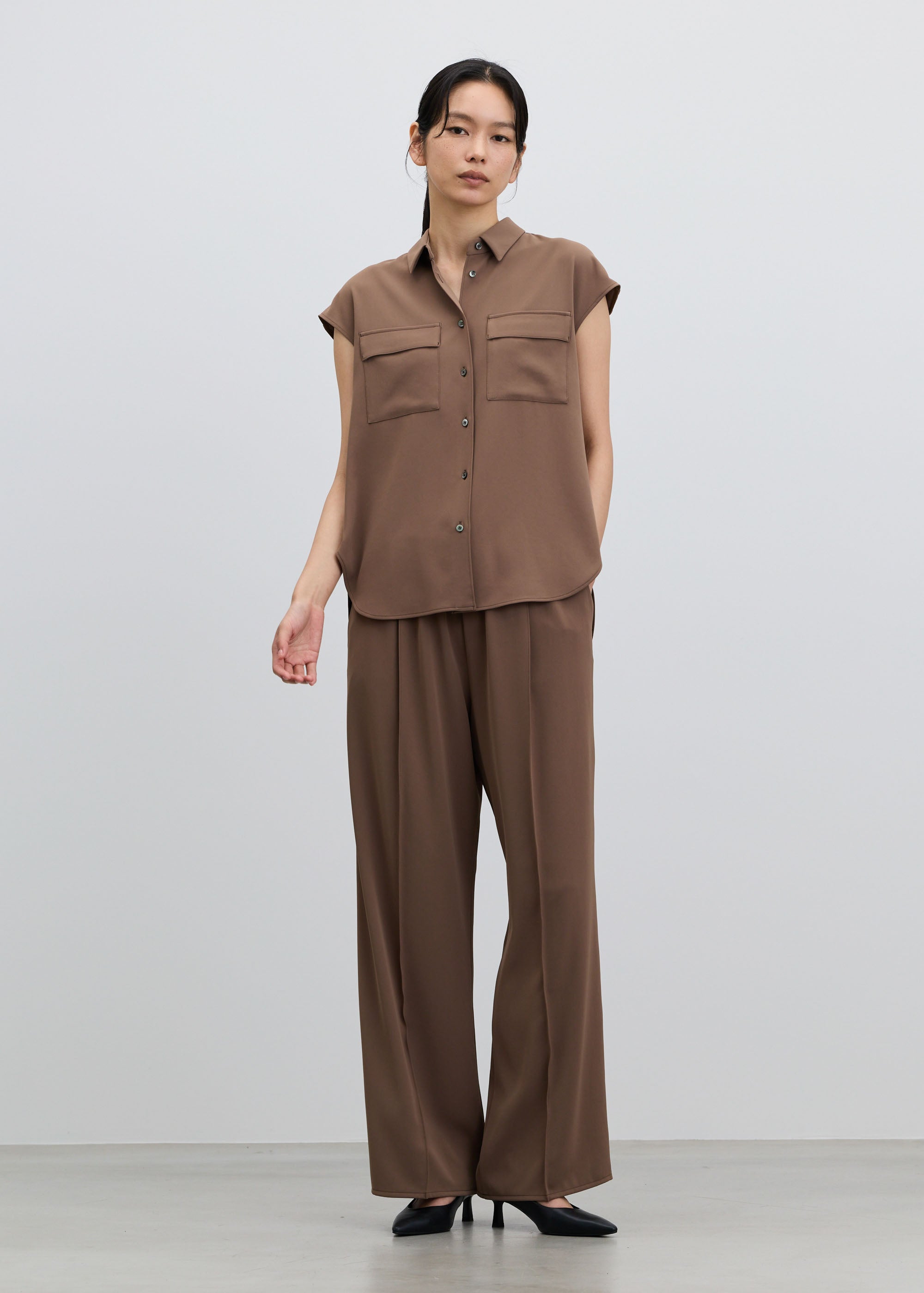 ヴィンテージサテンドロストワイドパンツ - SOÉJU online store｜上質