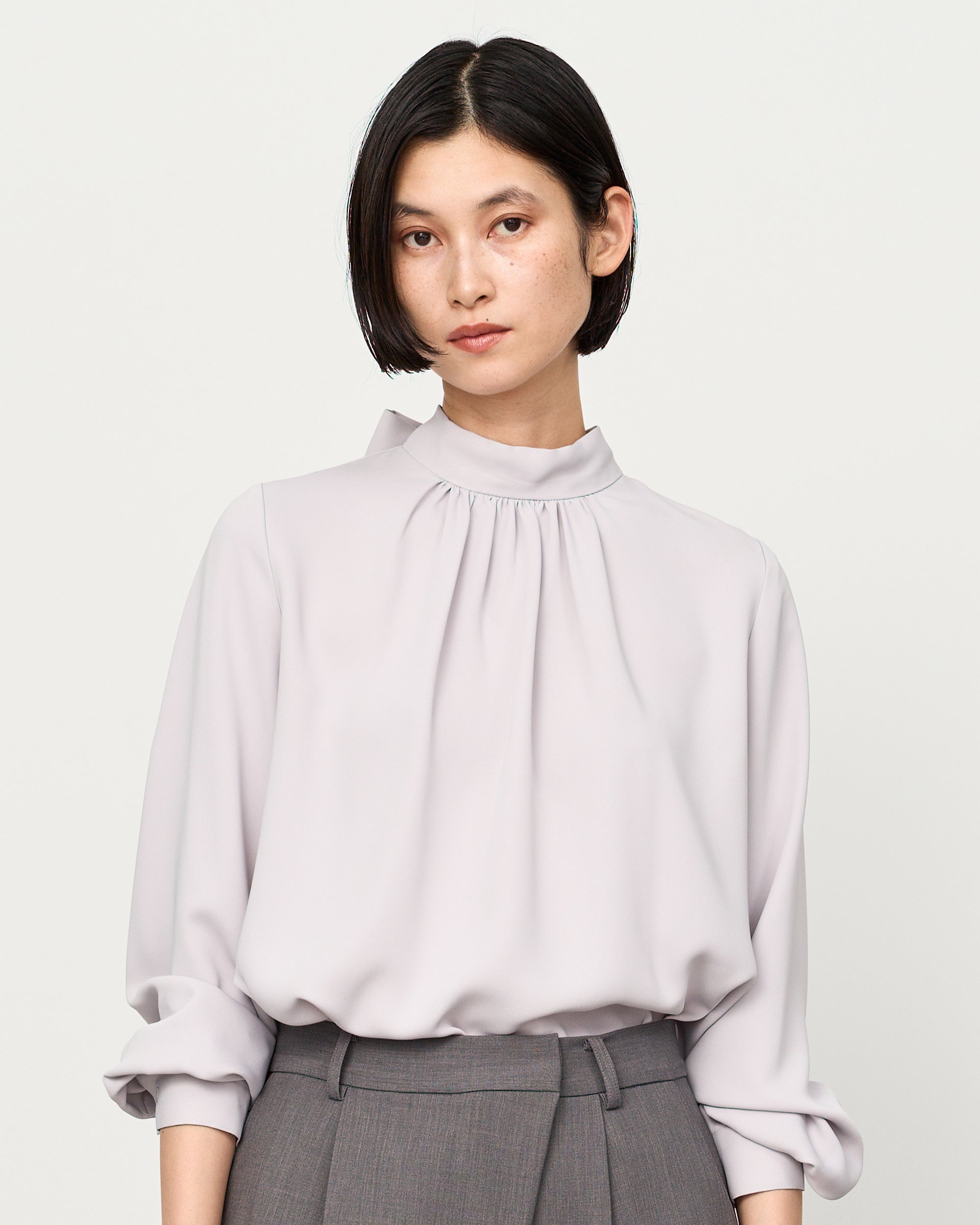 soéju アイボリー ドット柄 リボンブラウス M soéju アイボリー ドット