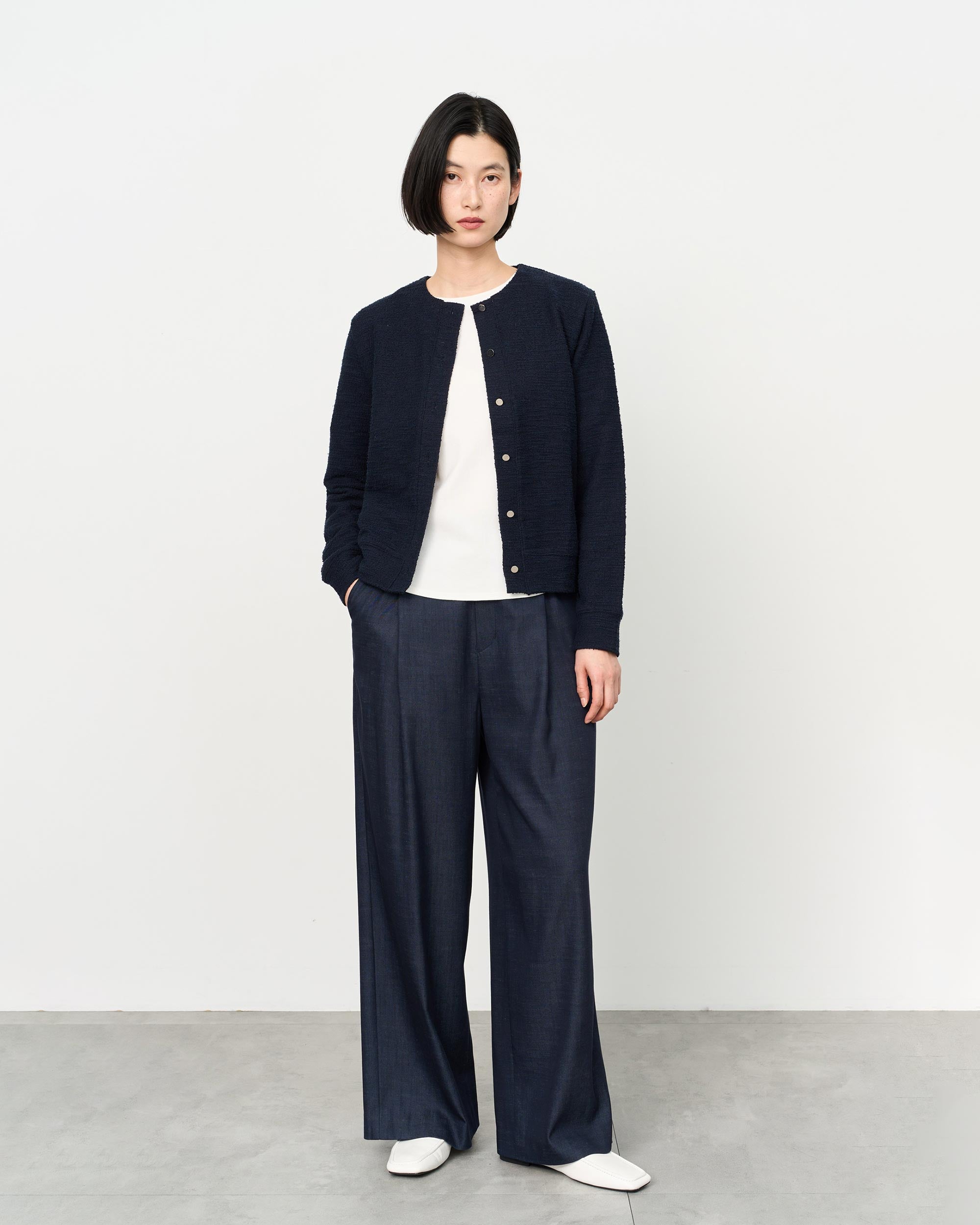 ジャケットライクツィーディーカーディガン - SOÉJU online store