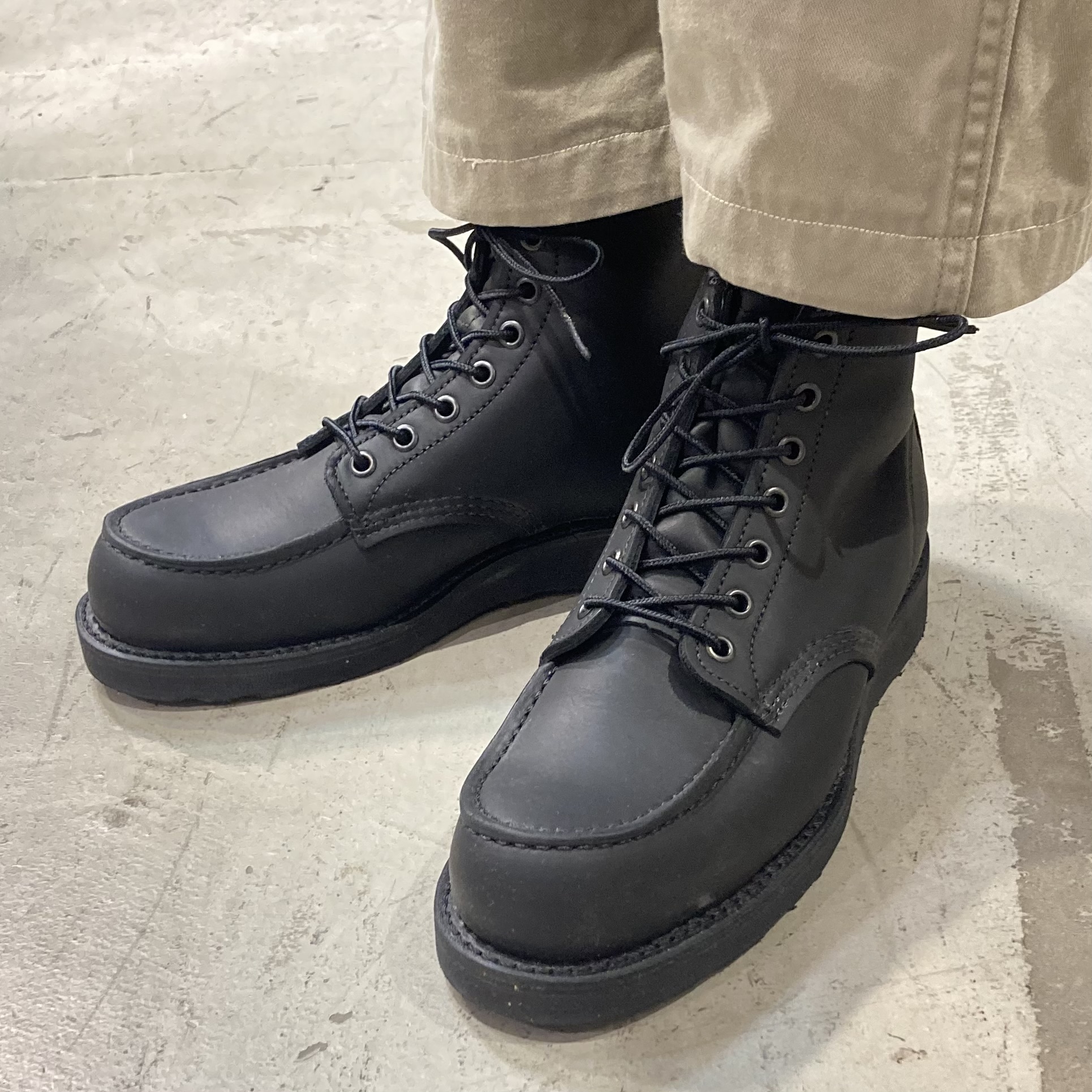 REDWING】 6' CLASSIC MOC 8074(D)(7(25.0cm) BLACK HARNESS): Red