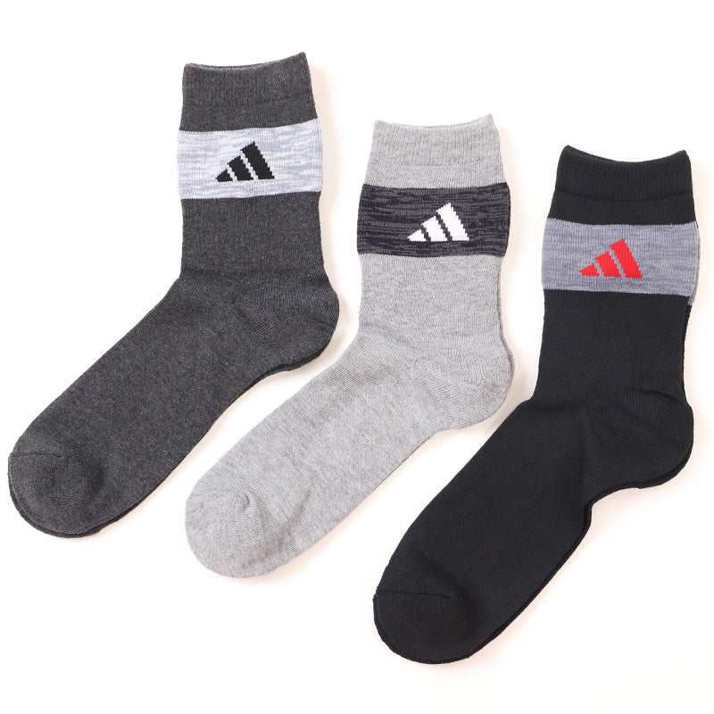 アディダス メンズ 靴下 クルーソックス レッグ部パイル 3足組 24-26cm
