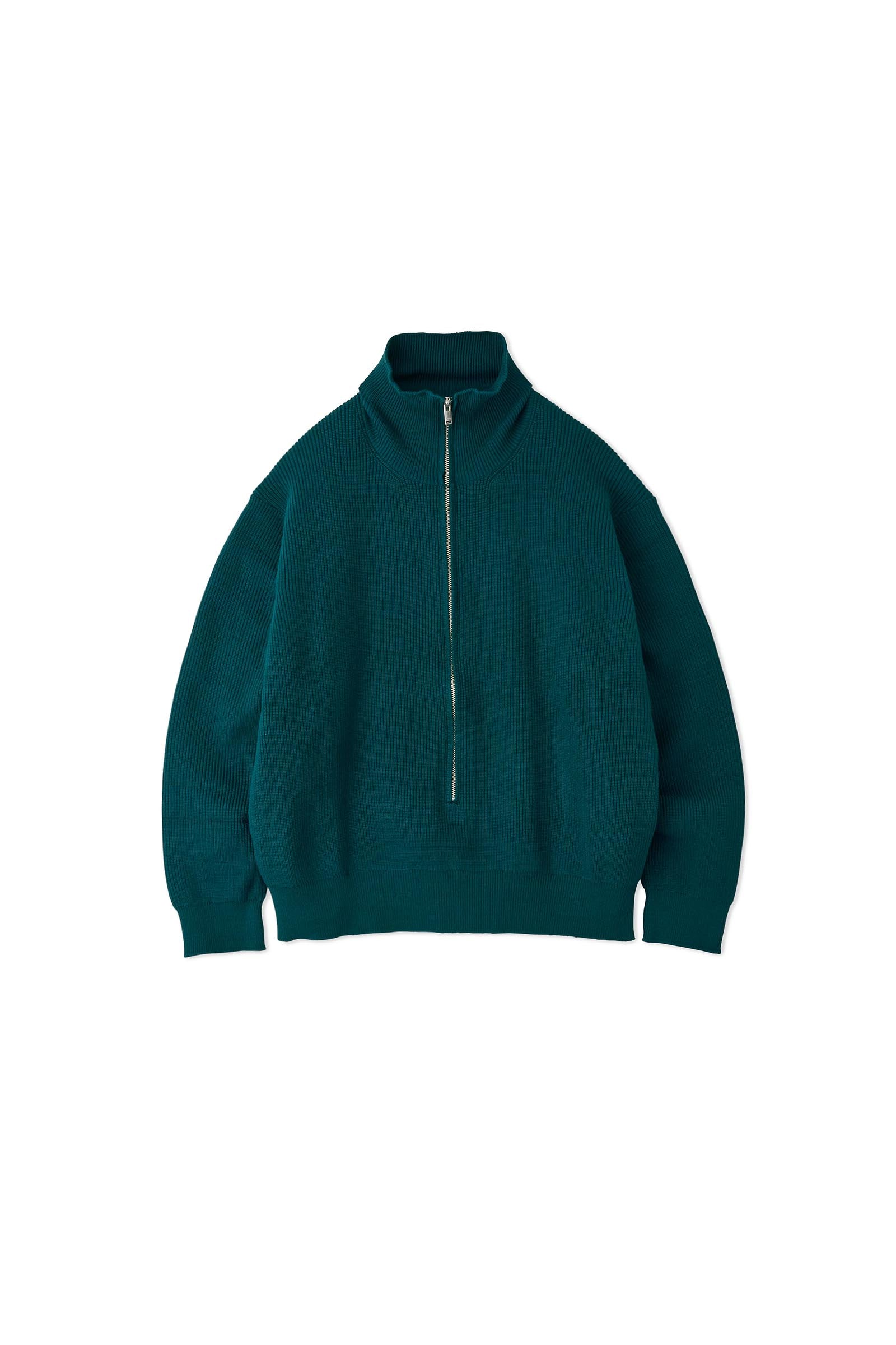 YOKE / 3/4 FRONT ZIP HIGHNECK RIB SWEATER – carol ONLINE STORE