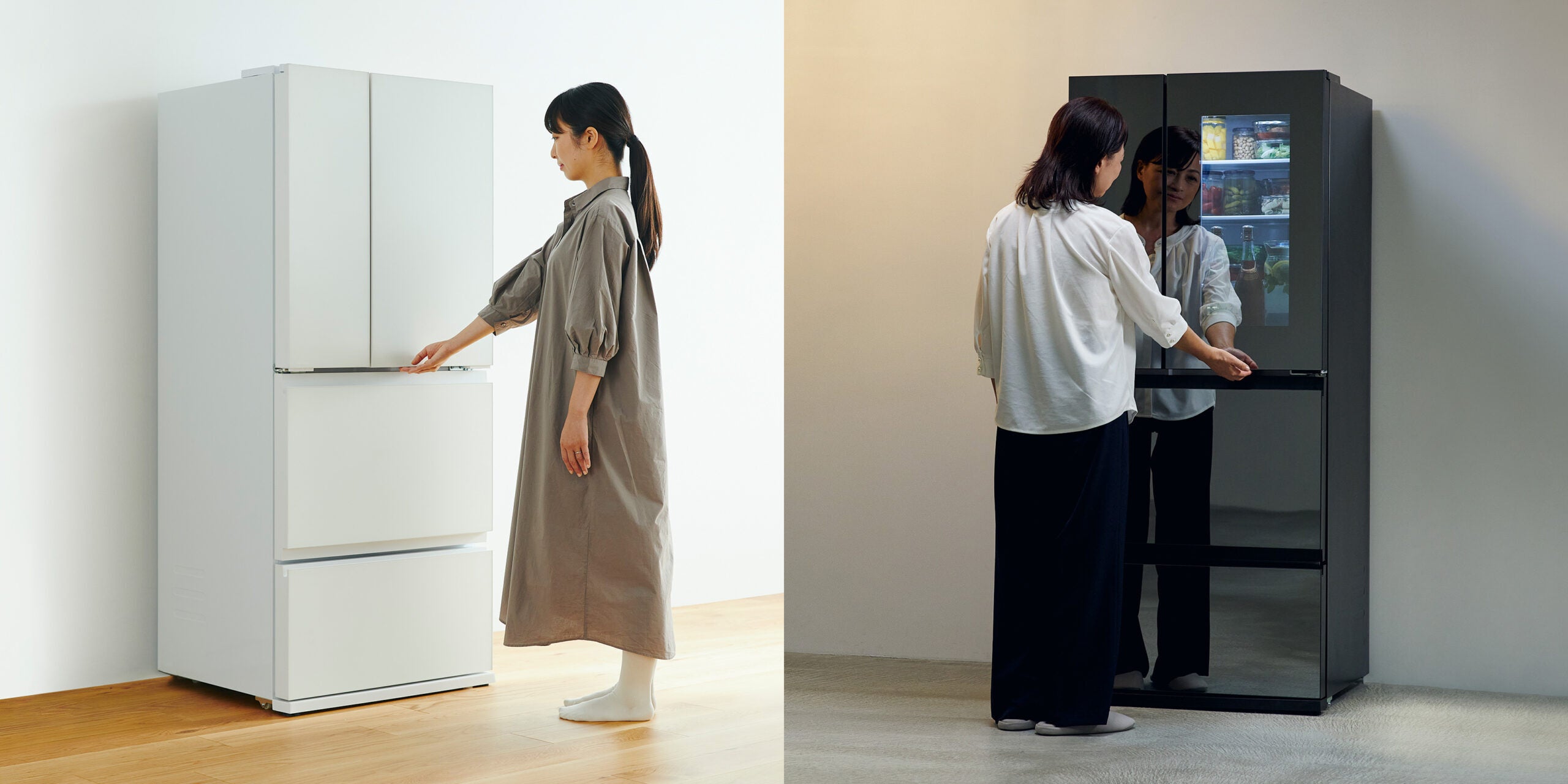 ツインバードの「背伸びせず使える冷蔵庫」と「中身が見える冷蔵庫