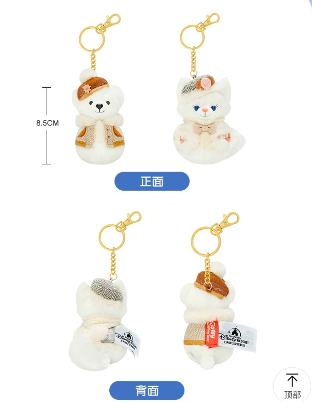 雪だるま ダッフィー＆リーナベル ぬいぐるみキーチェーンセット|上海