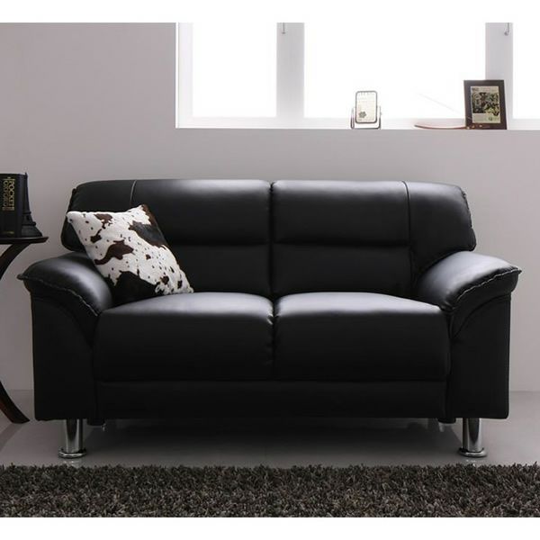 シンプルモダンソファー 【BLACK】ブラック 2P｜激安インテリア家具の