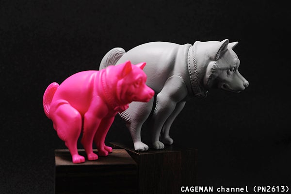 いきむ犬PVCフィギュア（ノーマル）柴犬グレー」ガチャ版と一緒に