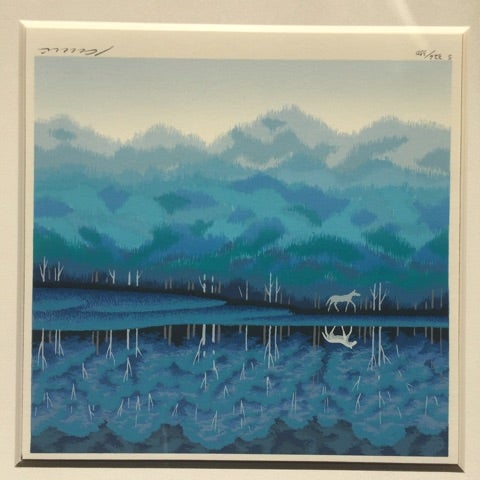 ☆国武久巳 シルクスクリーン「蒼い湖映」限定350部 | アート