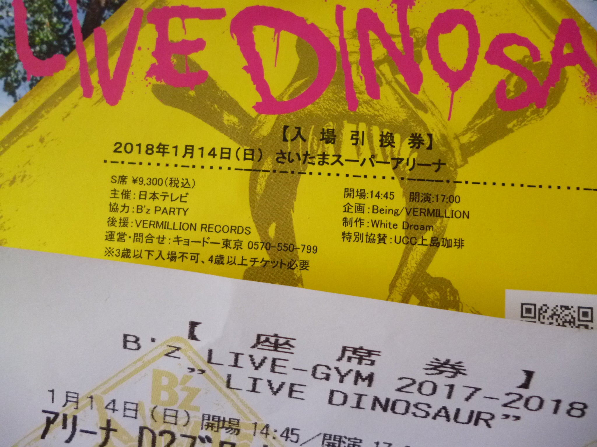 B'z サイン色紙(ツアーLIVE DINASAUR会場にて) 色紙 チケット B'z 「B