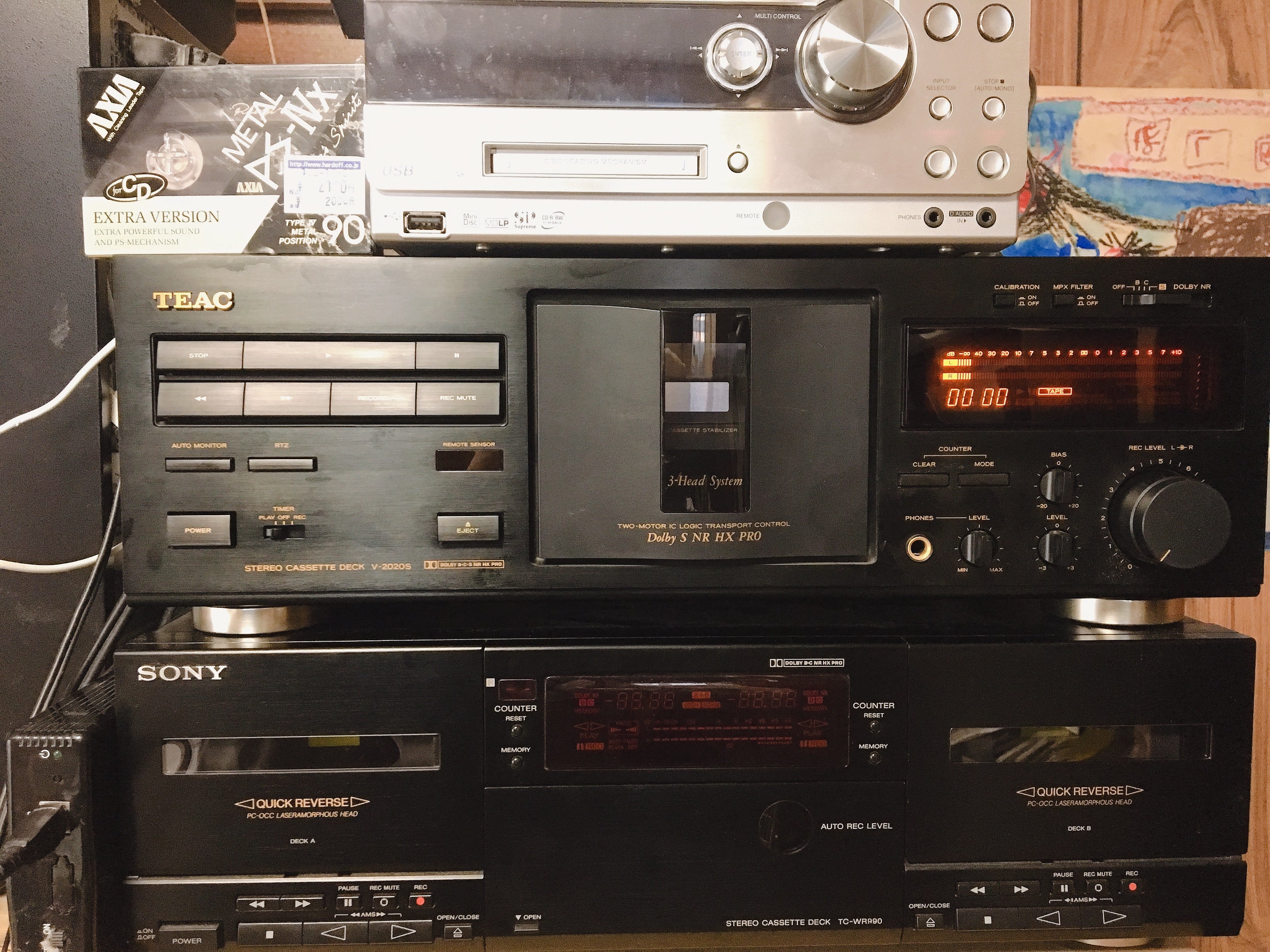 オーバーホール品TEAC カセットデッキ「V-2020S」動作OK