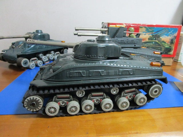米澤【 シャーマン タンク 対空戦車 動作不調】当時物ブリキ自動車TIN