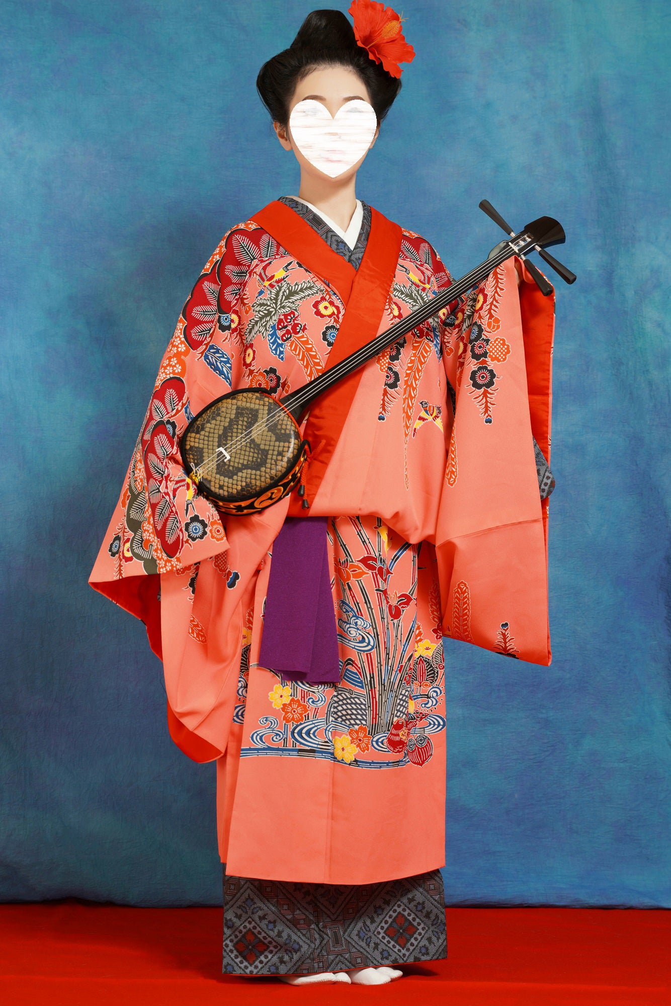 琉球紅型打掛着物☆沖縄民族衣装コスプレ1 | 健康寿命☆更新中