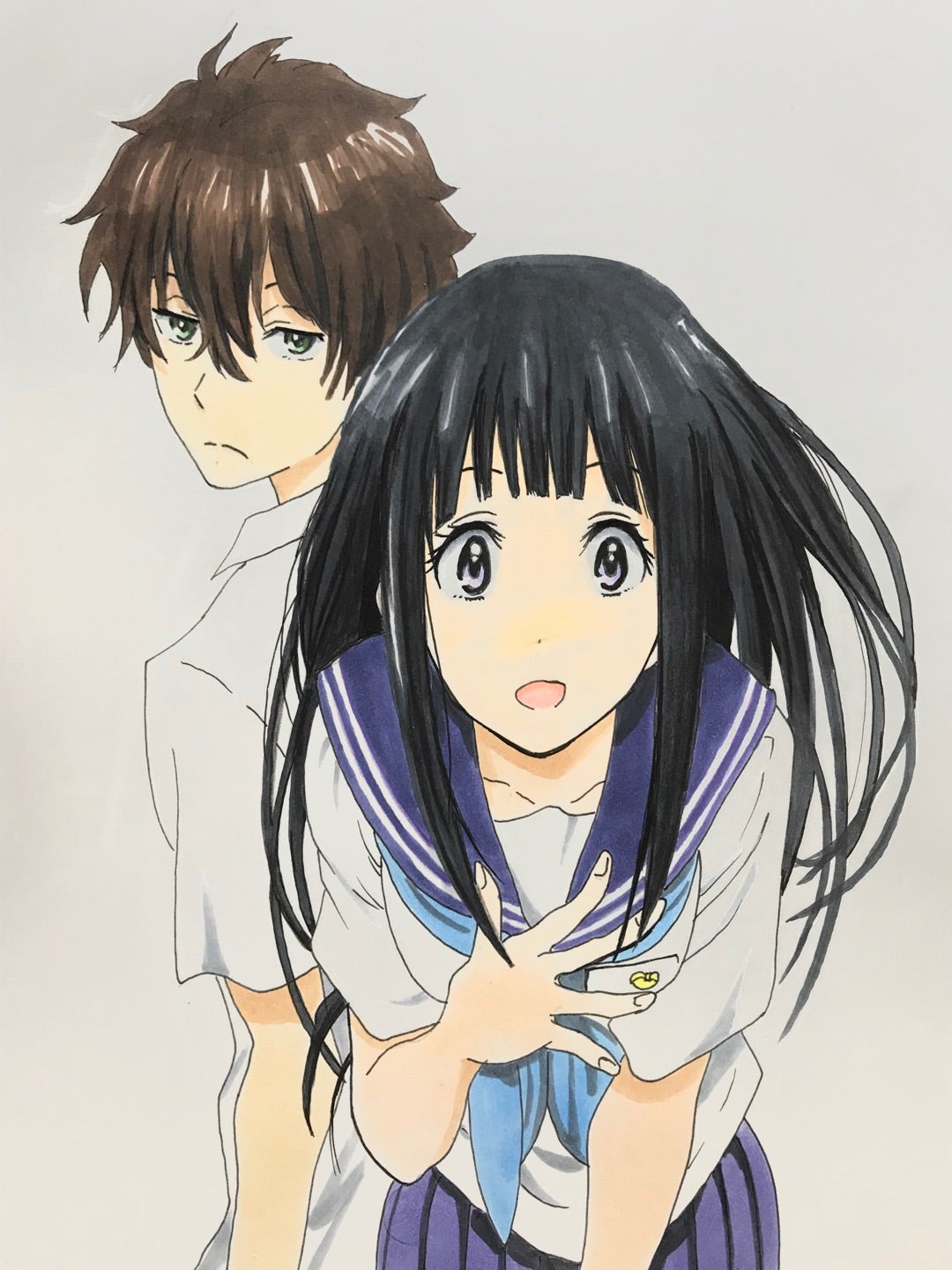 氷菓 折木奉太郎 千反田える 描いてみた | いろんなアニメキャラ描いて