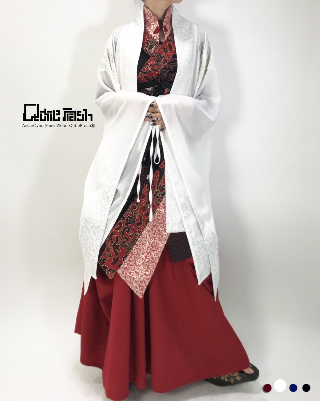 新品】キューティフラッシュ QutieFrash 衿ファー付き着物カーディガン