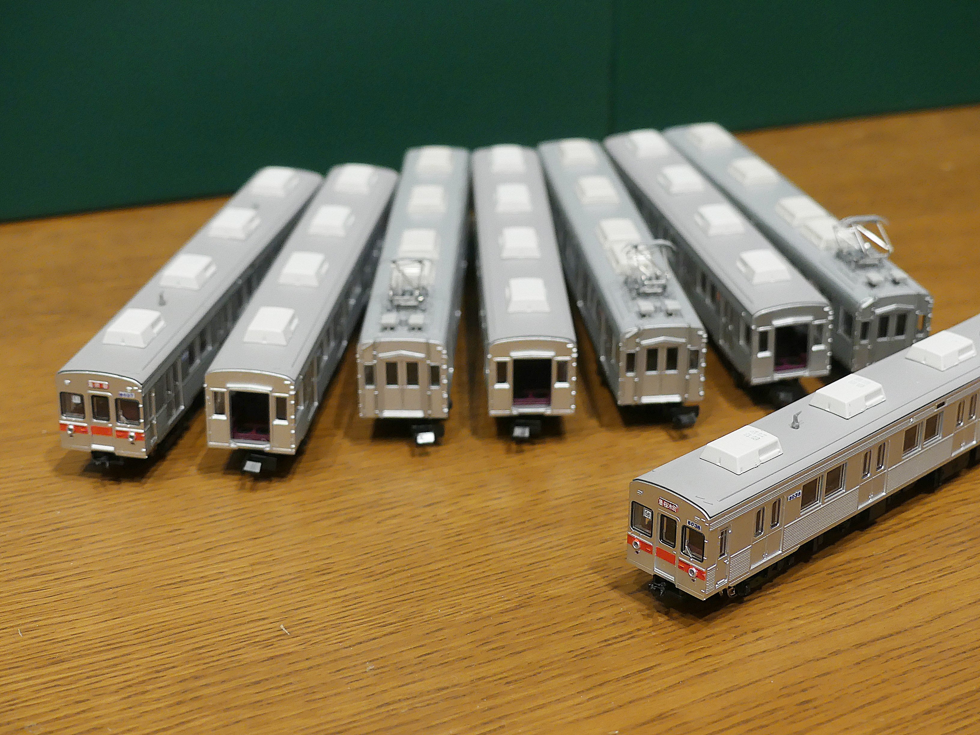 鉄コレ+GM軽量車ベースの東横線8000系8037F赤帯8両編成