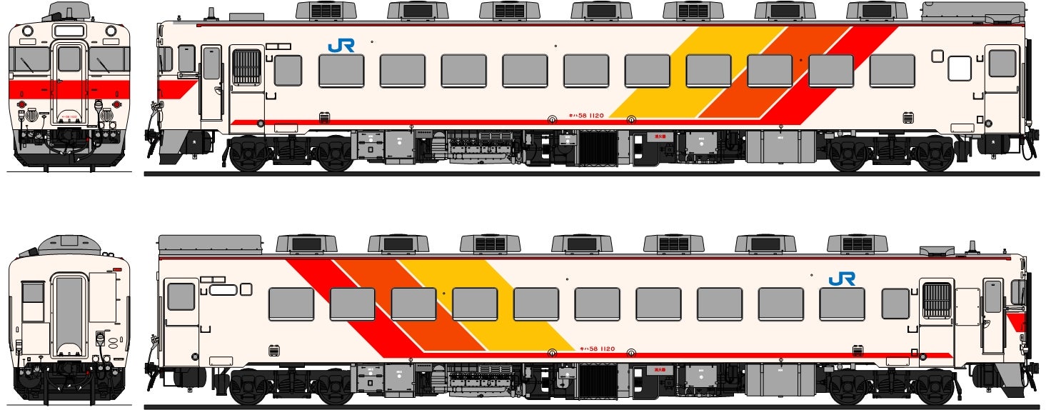 キハ58系の数あるバリエーションのなかで、最も分かりやすい「モデル