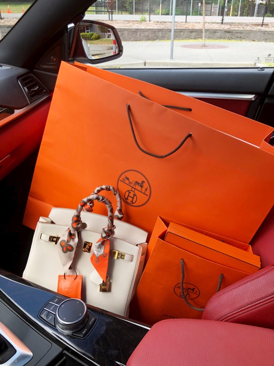 エルメス】2005 ストラップ オレンジ シルバー 箱リボン袋付