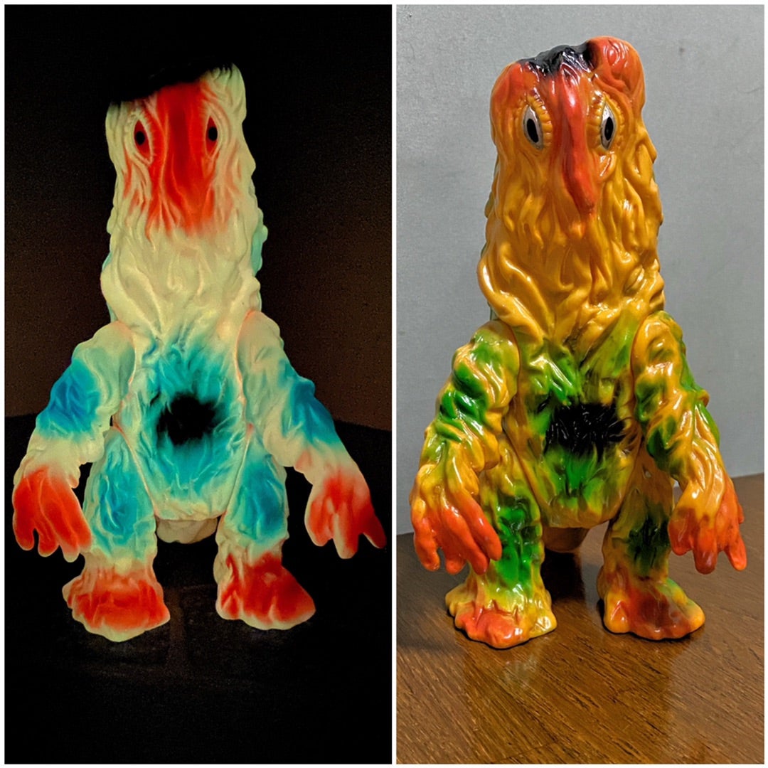 ブルマァク 復刻版オレンジ蓄光ヘドラと70年代当時ものヘドラ | 怪獣