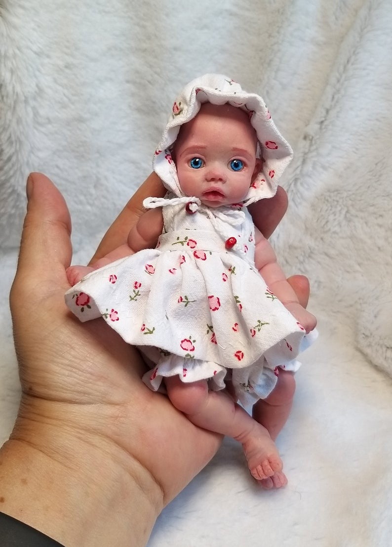 オーダーメイド】16cm 女の子 ミニチュア フルシリコン リボーンドール